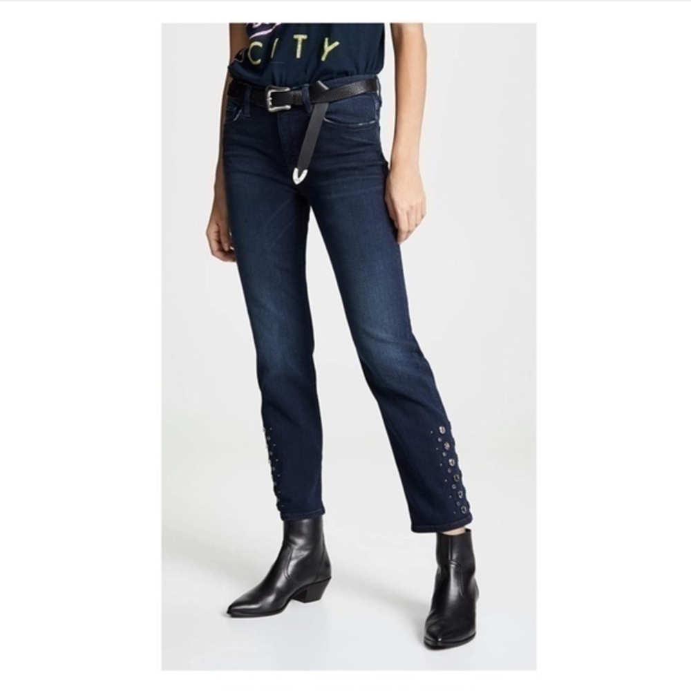 Hudson Nico Mid Rise Cigarette Dark Wash Jeans w/ Grommet Detail Size 26